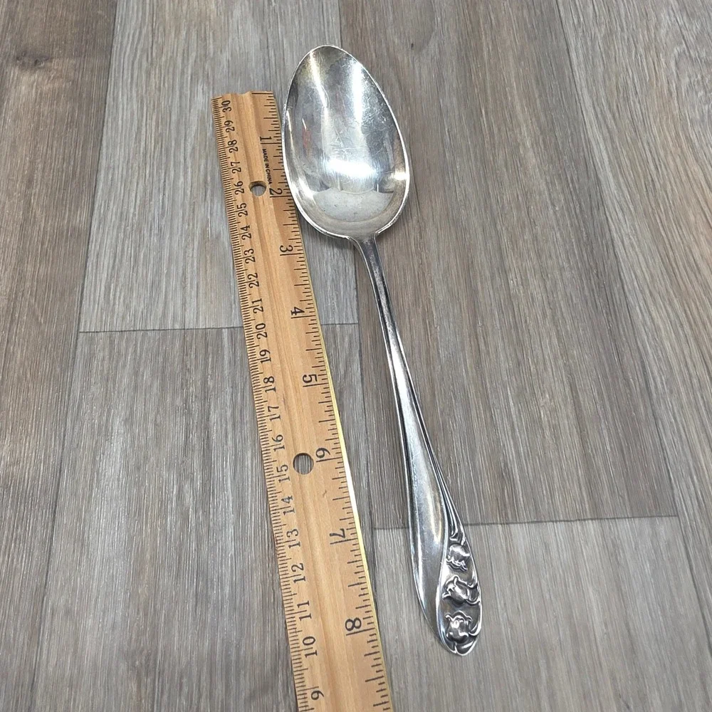 Gorham Sterling Silver Lily of the Valley Serving Spoon 8 3/8